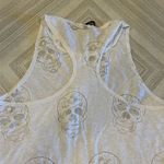 Terez  White with Sheer Skulls Racerback Tank Top Photo 4