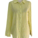 Talbots Yellow & White Checked Collared Button Up Women's Size Small | 22-3 Photo 0
