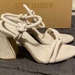 Steve Madden “Harrlow” dusty gold strappy heels open toe sandals size 6.5 suede Photo 2