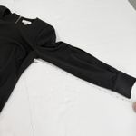 Calvin Klein Black Slit Sleeve Stretch Crepe Sheath Dress Size 6 Photo 7