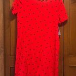 Disney Minnie Mouse Bow Print Red Dress Womens Size XS NWT Photo 0