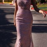 A&N Luxe Label Kalinda Beaded Glitter Gown Rose Pink Size M Photo 1