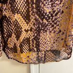 Rebecca Minkoff Leah pop over blouse top snake print sheer silk Small Photo 11