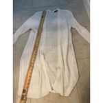 August Silk Open Knit Longline Cardigan White Women's Size M Photo 8