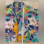 Anthropologie Sisters Gulassa Anthro Whimsy Pajama Top XLFloral Button Front Short Sleeve READ Photo 6