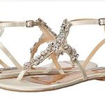 Badgley Mischka Cara II Crystal Embellished Flat Sandal Rhinestone Bling 7 Photo 0