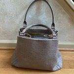 Kate Spade Windsor Square Angeline Ostrich leather Satchel Purse Beige Tan Photo 3