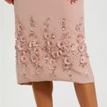 Mac Duggal 11853 Pink Crepe Sleeveless Midi Dress With Flower Beading Photo 2