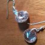 Simulated Pink Diamond Sterling Silver Dangle Earrings Photo 3