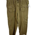 Free People Tahiti Cargo Pants Womens Size L/XL Green Dried Herb NWOT Cotton Photo 1