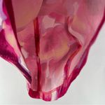 Biancoghiaccio Floral Print Lightweight Flowy Pleated Tie Boatneck‎ Shift Dress Pink Size M Photo 4