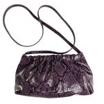 Bueno Whimsi Goth Purple Black Snake Shiny Faux Leather Shoulder Bag Clutch Purse VTG Photo 1