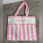 Exclusive Truly Beauty Fuzzy Oversized Beach Bag New in Bag Terry Cloth Summer Pink Photo 0