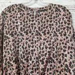 ZARA Multicolor Leopard Print Bliouson Sleeve Sateen Shirt, EUC, Size Small Photo 5