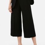 Black High Waist Flair Wide Leg Capri Pants By Equestrian M Medium Photo 4