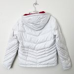 Spyder [] White Winter Puffer Ski Snowboard Jacket Hooded Rainbow Seams Size 4 Photo 1