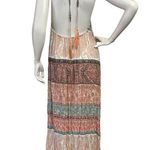 En Crême En Creme Women Medium Halter Neck Open Back Maxi Dress Paisley Beachy Neutral Photo 4