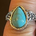 Water drop turquoise ring size 4 Blue Photo 8