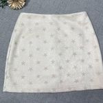 Le lis Star Print Suede Mini Skirt Tan Cream Size Small Photo 1