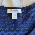 Motherhood  Maternity Black + Blue Knit Fair Isle Dress Medium Long Sleeve EUC Photo 4