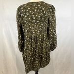 Old Navy  olive green and white ditsy floral dress with pockets size medium Photo 3