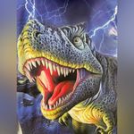 Women's Realistic T Rex Dinosaur Purple Hooded Sweatshirt SZ S Photo 1