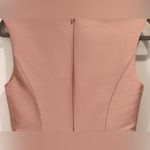 Halston Heritage  Structured Mini Dress Cocktail Party V Neck Light Pink 2 Chic Photo 7