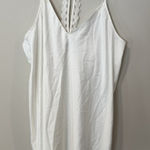 Flora Nikrooz  Chemise White Slip Lace Racerback Adjustable Satin V Neck XL X1296 Photo 0