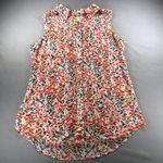 Liz Claiborne Sleeveless Button Up Tank Small Collared Abstract Print Workwear Photo 0