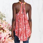 Free People 🍁 Mimi Sleeveless Halter Tunic Back Cutout Orange Boho Sz XS Photo 1