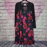 Torrid  MINI SCUBA ILLUSION NECK DRESS BLACK FLOWERS 1X Photo 1