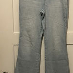 Spanx Flare Denim Pull On Jeans Size 1X Blue Light Wash Stretch Shaping Slimming Photo 0