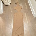 ZARA Tan and brown halter neck dress Size M Photo 6