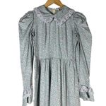 Batsheva Long Ruffle Prairie Ditsy Floral Maxi Dress Size 0 XS Blue Purple Photo 7