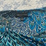 Connected Apparel Blue Paisley Cowl Neck Knee Length Dress Size 12 Photo 2