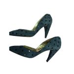Walter Steiger Navy black Polka dots heel pump sz 7.5 B Handmade In Italy VTG Blue Photo 4