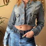 Angels Light Blue Cropped Jean Jacket Photo 5