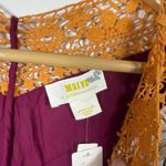 Anthropologie NWT  Maeve Meredith Embroidered Maxi Dress Purple/Orange M Photo 9