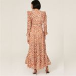 Maje  Rufina Orange Cotton Ruffled Paisley Maxi Dress Photo 3