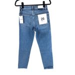 RE/DONE Womens Jeans 90s High Rise Ankle Crop Bright Faded Blue Button Fly 26 Photo 3