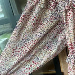 Buddy Love dress long sleeve moody florals tie front bow babydoll tiered maroon Photo 4