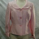 Kasper Women Career Skirt suit Size 10 Pink Satin Three Button Up Top Photo 9