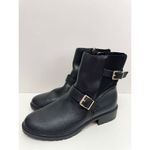 Anne Klein Boots Size 10.5 Black Block Heel Almond Toe Buckle Detail NEW Photo 3