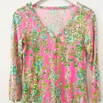Lilly Pulitzer  Palmetto Dress Short V-neck
Henley T-shirt Dress Pink Size XS Photo 2
