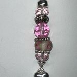 SAQ Art Glass Y Drop Pendant Rope Necklace Pink Photo 1