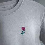 Riot Society Rose Embroidered Short Sleeve T-Shirt Size S Shirt Unisex Small Photo 2