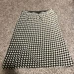 The Limited  100% Silk Black &‎ White Geometric Print A-Line Skirt Size M Photo 0