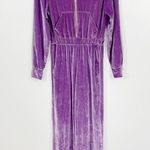 Fabletics  Velour Zip Up Wide Leg Onesie in Bright Lilac Size XS Photo 1
