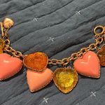 Betsey Johnson VINTAGE  Chunky PINK LUCITE Heart Puffy Huge Heart Bracelet Rare Photo 0