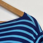 Krimson Klover Lightweight Knit Boatneck Striped Dress Cotton Blend womens L Blue Size L Photo 3